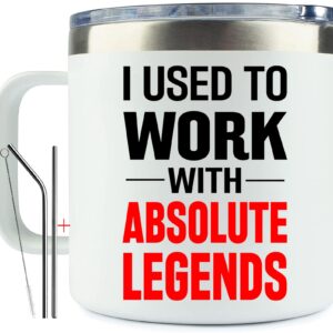 FITWICK I Used To Work With Absolute legends Mug 14oz, Farewell Gifts For Coworkers Men Boss Women