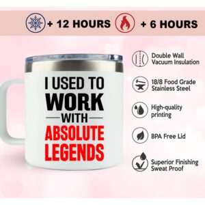 FITWICK I Used To Work With Absolute legends Mug 14oz, Farewell Gifts For Coworkers Men Boss Women