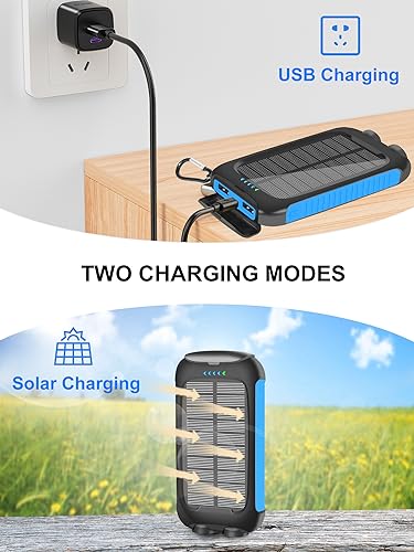 𝟮𝟬𝟮4 𝙐𝙥𝙜𝙧𝙖𝙙𝙚 Solar Power Bank -38800mAh Waterproof Portable Solar Phone Charger with LED Flashlight/Fast Charge USB C External Backup Battery Pack for All Cell Phones & Electronic Devices