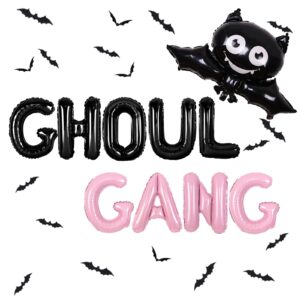 wonmelody halloween ghoul gang birthday party decor for girls pink black halloween theme birthday supplies kids halloween party decor with ghoul gang banner ghost and bats for bachelorette party girl