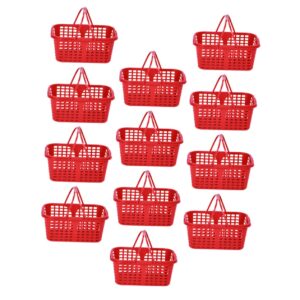 homoyoyo 20pcs fruit picking basket kid snack container basket for snacks strawberry baskets play shopping basket kids grocery basket fruit basket with handle reusable orange container red