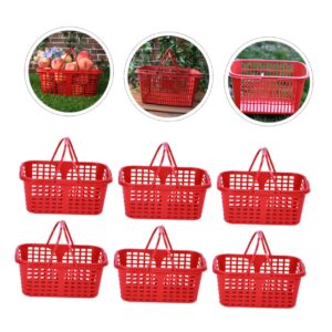 Homoyoyo 20pcs Fruit Picking Basket Kid Snack Container Basket for Snacks Strawberry Baskets Play Shopping Basket Kids Grocery Basket Fruit Basket with Handle Reusable Orange Container Red