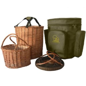 acropolis wicker forage basket - backpack for mushroom picking mushrooms rucksack foraging with straps forager belt pouch hiking, camping, hunting, x-large (rng-1-new)