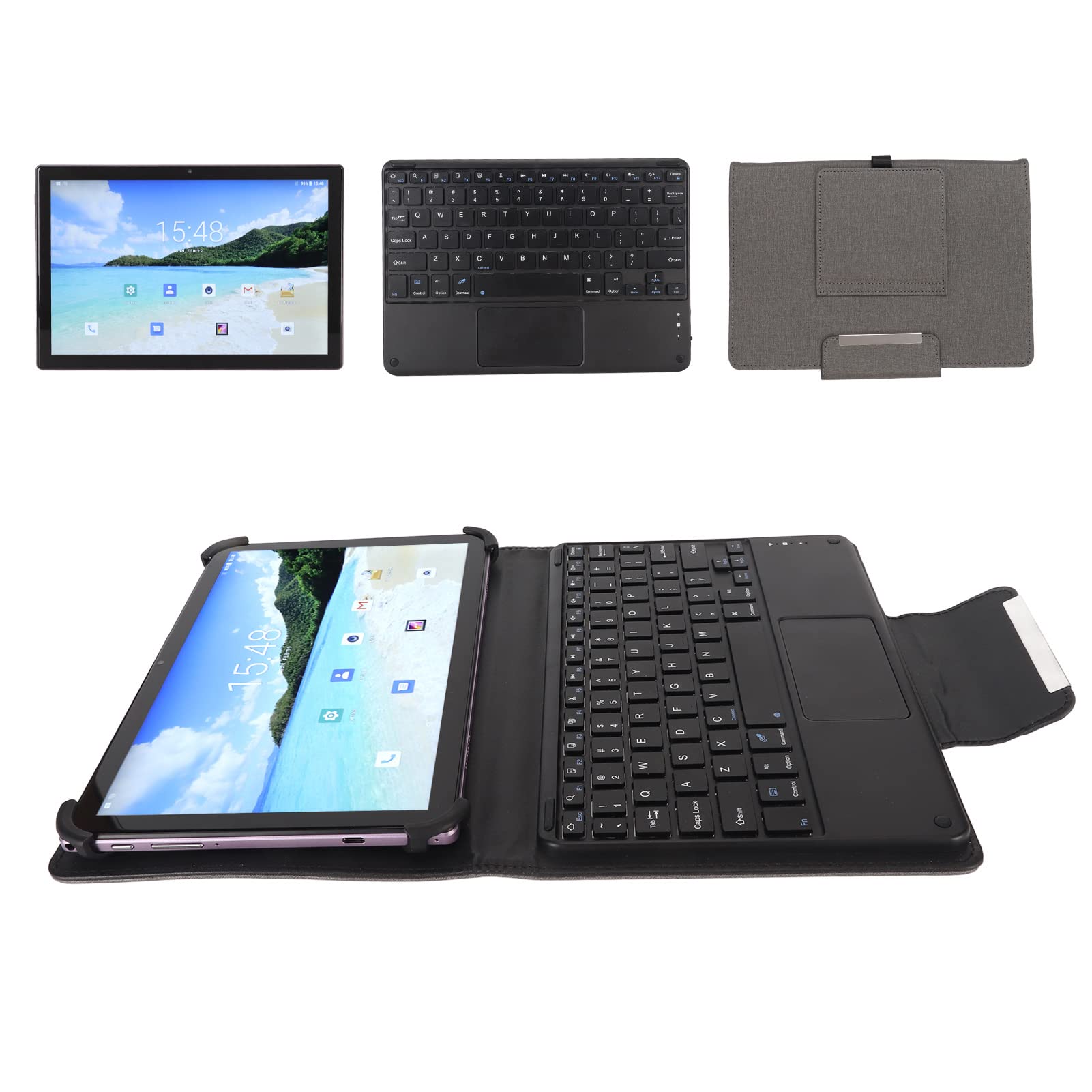 2 in 1 Tablet,10.1 Tablet with Keyboard 8GB 256GB 128G Expandable Computer Tablets PC, 8 Core CPU 5G WiFi Tablet 8+16MP Dual Camera (US Plug)