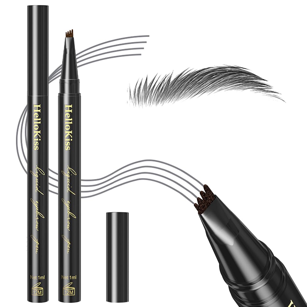 Eyebrow Pencil Eyebrow Microblading Pen - Eyebrow Makeup Micro 4 Point Brow Pen Lift & Snatch Makeup Pen Long-Lasting Waterproof Brow Pen 0.03 OZ/1ml - 03#Light Gray