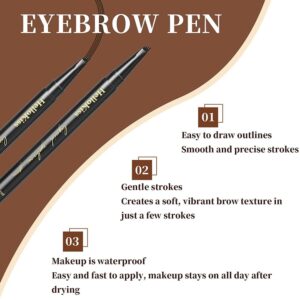 Eyebrow Pencil Eyebrow Microblading Pen - Eyebrow Makeup Micro 4 Point Brow Pen Lift & Snatch Makeup Pen Long-Lasting Waterproof Brow Pen 0.03 OZ/1ml - 03#Light Gray