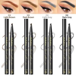 Eyebrow Pencil Eyebrow Microblading Pen - Eyebrow Makeup Micro 4 Point Brow Pen Lift & Snatch Makeup Pen Long-Lasting Waterproof Brow Pen 0.03 OZ/1ml - 03#Light Gray