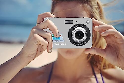 eDealz 18MP Megapixel Digital Camera with 2.7" LCD Screen, Rechargeable Battery, HD Photo and Video for Indoor, Outdoor Photography for Adults, Kids (Silver)