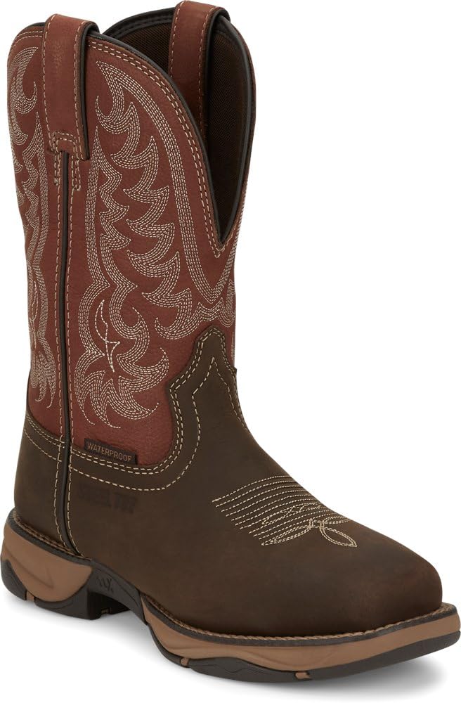 Tony Lama Women's TW7202 Waterproof Steel Toe Josey Work Boot Brown