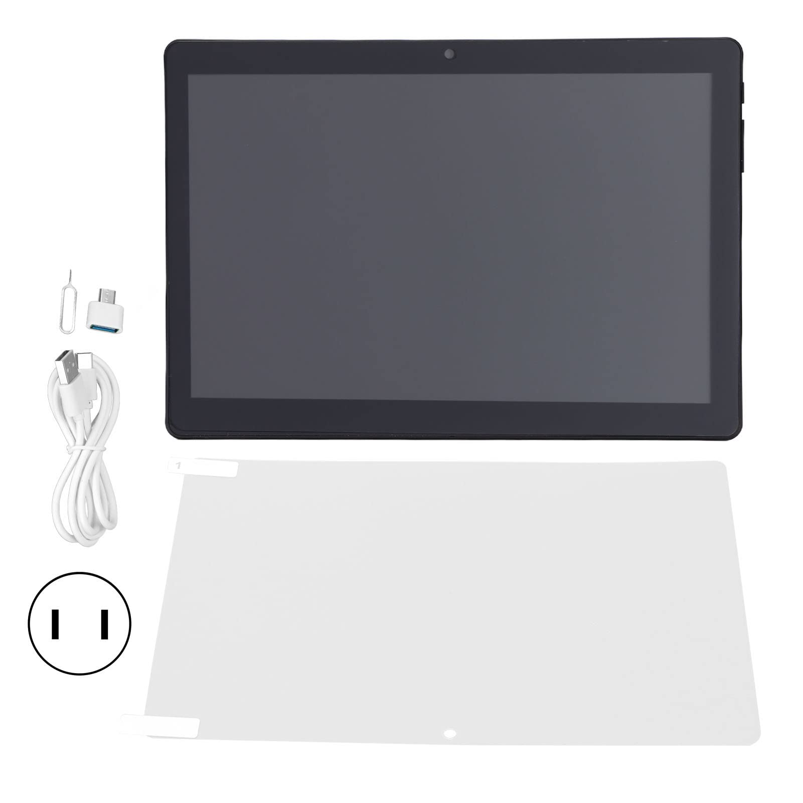 Sanpyl Tablet PC, 10.1in High Definition Android9.0 2GB 32GB ROM WiFi 4G Dual SIM Card Tablet PC 100-240V (Black)