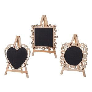 dechous 3pcs small blackboard wedding easel chalkboard mini table blackboards table blackboard with stand tabletop blackboard mini blackboard easel wood office price tag rewritable