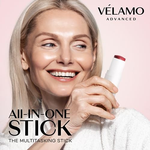 VELAMO ADVANCED Multifunctional Lip & Cheek Makeup Sticks for Mature Skin - Revitalizing Beauty, Age-Defying Charm - Cream Blush Stick for Radiant Cheeks & Luscious Lips