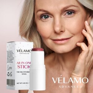 VELAMO ADVANCED Multifunctional Lip & Cheek Makeup Sticks for Mature Skin - Revitalizing Beauty, Age-Defying Charm - Cream Blush Stick for Radiant Cheeks & Luscious Lips