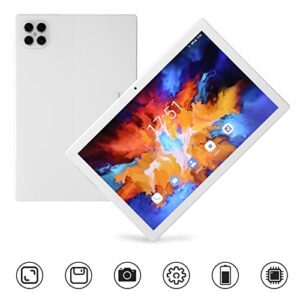 FECAMOS 10.1 Inch 2 in 1 Tablet 12GB RAM 256GB ROM Tablet Computer 4GLTE 5G Dual WiFi High Sensitive Stylus Front 8MP Rear 20MP for Android 11 for Home (White)