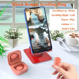 SOFAMIRI TIK Tok Remote Control Scrolling Ring TikTok Bluetooth Page Turner Media Button Clicker Music Control for iPhone iPad Camera Wireless Remote Shutter Selfie Button (D01, Orange)