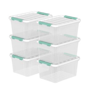 Buyitt 6-Pack Clear Plastic Storage Boxes, 20 Quart Plastic Storage Bins with Lids