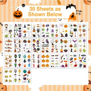 208 Pcs Halloween Scar Temporary Tattoos for Kids， Halloween Assorted Treat or Trick Halloween Fake Tattoo Stickers for Boys Girls Goody Bag Stuffers Prizes Party Favors