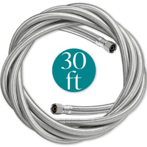 refrigerator water line for ice maker braided - 30' pex water supply lines hose for fridge outlet box with 1/4 comp fitting