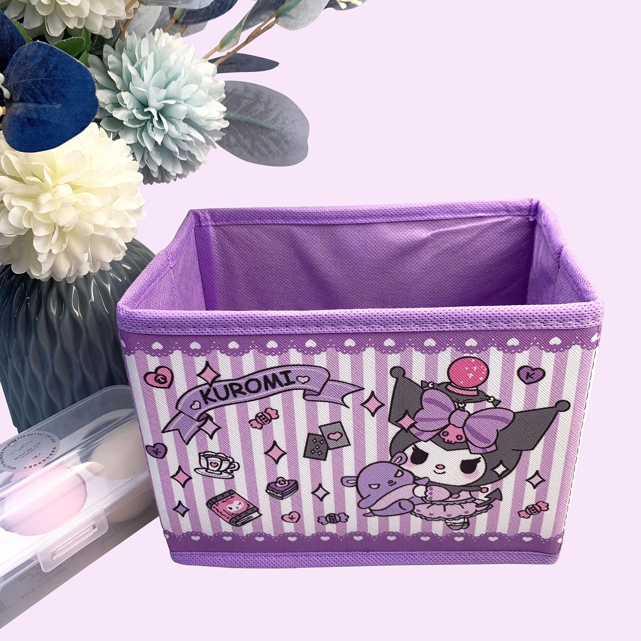 HUANGQH Cute Foldable Cube Storage Bins Box,Office Desk/Room Decoration Storage Box,Makeup Holder Organizer for Girl Women. (box2)