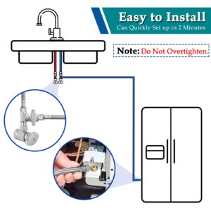 Refrigerator Water Line for Ice Maker Braided - 30' Pex Water Supply Lines Hose for Fridge Outlet Box with 1/4 Comp Fitting