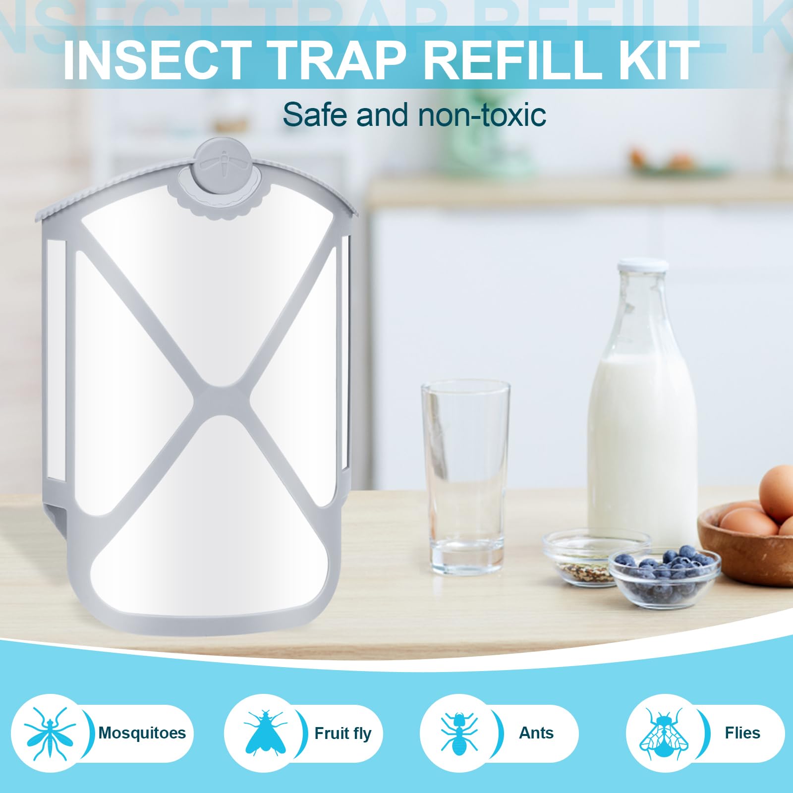 6Pcs-Kit, Husaco Insect Trap Refill Kit, Insects Replacement Kit Compatible with ZEVOM364 and Max