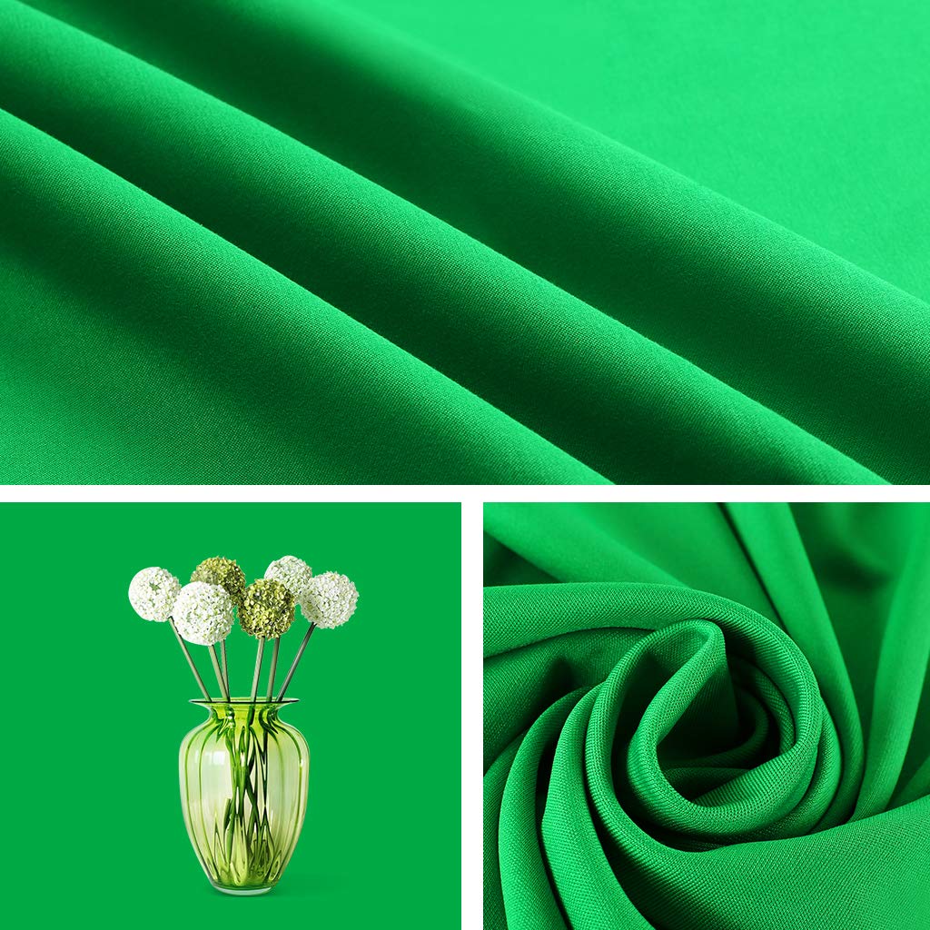 10X12ft Green Screen Backdrop for Photography, LCUIRC Chromakey Polyester Collapsible Greenscreen Background for Streaming, Photography, Zoom Meeting, Video Editing, Podcasting