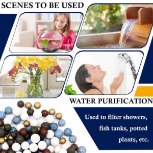 (6pack) Slirceods Filtered Shower Head Filter Replacement，for Hard Water, Mineral Stone Beads for Purifying Water, Remove Chlorine and Other Impurities