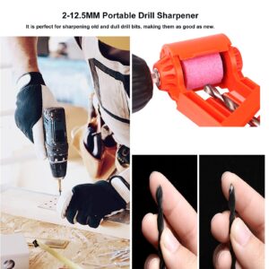 Drill Bit Sharpener Portable Diamond Drill Bits Sharpening Tool and Hex Shank Impact Twist Drill Bit Set 13 Pcs drill sharpener Tool set for Grinding Iron Drill Bits Hand Tool