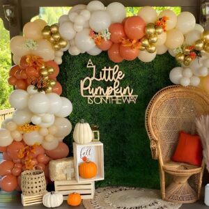 little cutie baby shower decorations 155pcs fall orange balloon garland arch kit for baby shower birthday autumn thanksgiving party supplies