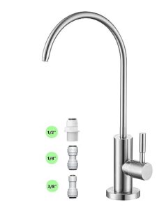 drinking water faucet for kitchen,100% lead-free reverse osmosis faucet,stainless steel kitchen filtered water faucet,brushed nickel ro faucet with longer thread pipe