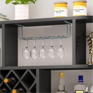 Dawselod 3 Tier Wall Mounted Wine Rack, Wooden Wall Wine Cabinet with 2 Glass Holder, Modern Simple Dining Room Storage Rack, Living Room Wine Decorative Shelf Display Shelf (100cm/39.3in)