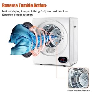 Winado Portable Clothes Dryer, 1.5 Cu.ft. Mini Laundry Dryer, 5.5LBS Compact Electric Dryer w/LED Display, Stainless Steel Tub, Wall Mounting Kits, for Apartments Dorms RVs, 120V 850W