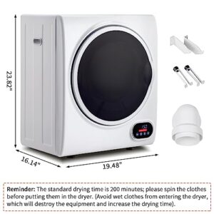 Winado Portable Clothes Dryer, 1.5 Cu.ft. Mini Laundry Dryer, 5.5LBS Compact Electric Dryer w/LED Display, Stainless Steel Tub, Wall Mounting Kits, for Apartments Dorms RVs, 120V 850W