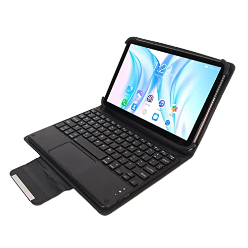 10.1 Inch Tablet, 100-240V FHD Tablet Dual Camera with Keyboard for Watching (US Plug)