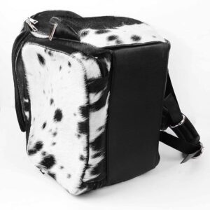 UGFashions Cowhide Print Hair Diaper Bag Leather Backpack Rucksack/Knapsack Shoulder Travel Bag Black & White