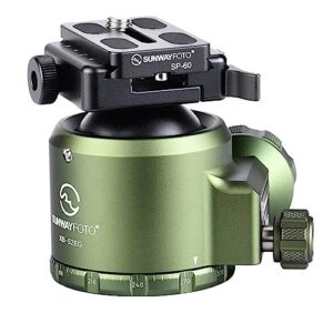 sunwayfoto xb-52eg xb series low-profile ball head with sdc-50 duo-lever clamp, od green