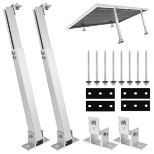 FUYGRCJ Solar Panel Mounting Brackets, Adjustable Solar Panel Tilt Bracket, Aluminum Alloy Solar Panel Mount Support Rack, Folding Tilt Leg Tilt Angle 15-30° for Off Grid Solar System