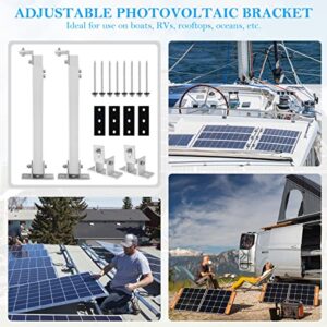 FUYGRCJ Solar Panel Mounting Brackets, Adjustable Solar Panel Tilt Bracket, Aluminum Alloy Solar Panel Mount Support Rack, Folding Tilt Leg Tilt Angle 15-30° for Off Grid Solar System