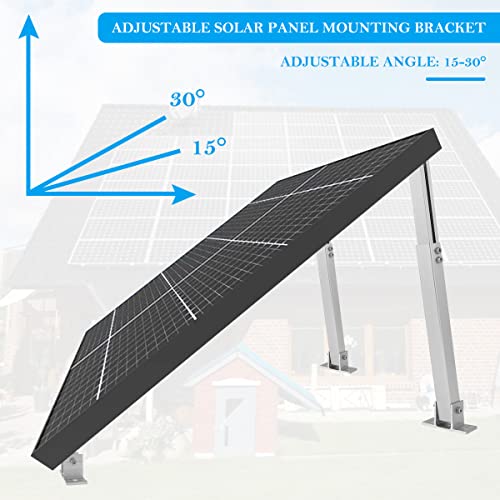 FUYGRCJ Solar Panel Mounting Brackets, Adjustable Solar Panel Tilt Bracket, Aluminum Alloy Solar Panel Mount Support Rack, Folding Tilt Leg Tilt Angle 15-30° for Off Grid Solar System