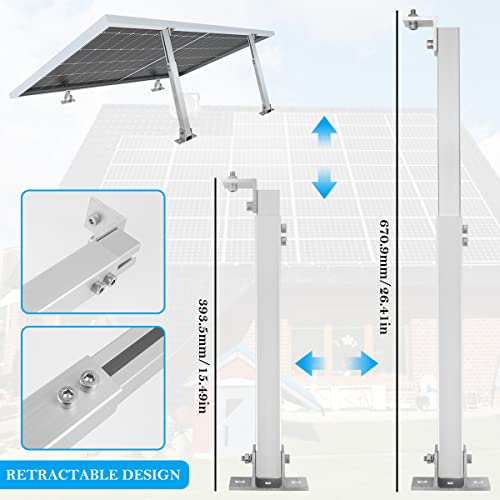 FUYGRCJ Solar Panel Mounting Brackets, Adjustable Solar Panel Tilt Bracket, Aluminum Alloy Solar Panel Mount Support Rack, Folding Tilt Leg Tilt Angle 15-30° for Off Grid Solar System