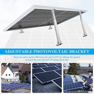 FUYGRCJ Solar Panel Mounting Brackets, Adjustable Solar Panel Tilt Bracket, Aluminum Alloy Solar Panel Mount Support Rack, Folding Tilt Leg Tilt Angle 15-30° for Off Grid Solar System