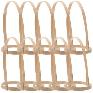 Beavorty 10pcs Bamboo Cup Holder Handle Travel Bamboo Frame