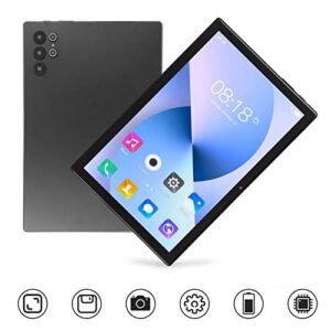 FECAMOS Intelligent Tablet, 10inch Tablet 100-240V US Plug Dual Speaker WiFi 128GB ROM 8 Core MT6753 CPU for Family (Black)