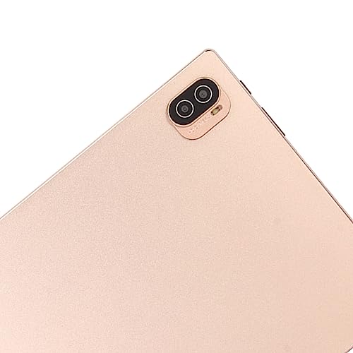 FECAMOS HD Tablet, Dual Camera US Plug 100‑240V Office Tablet Octa Core 5G WiFi 10.1 Inch IPS for Family (Gold)