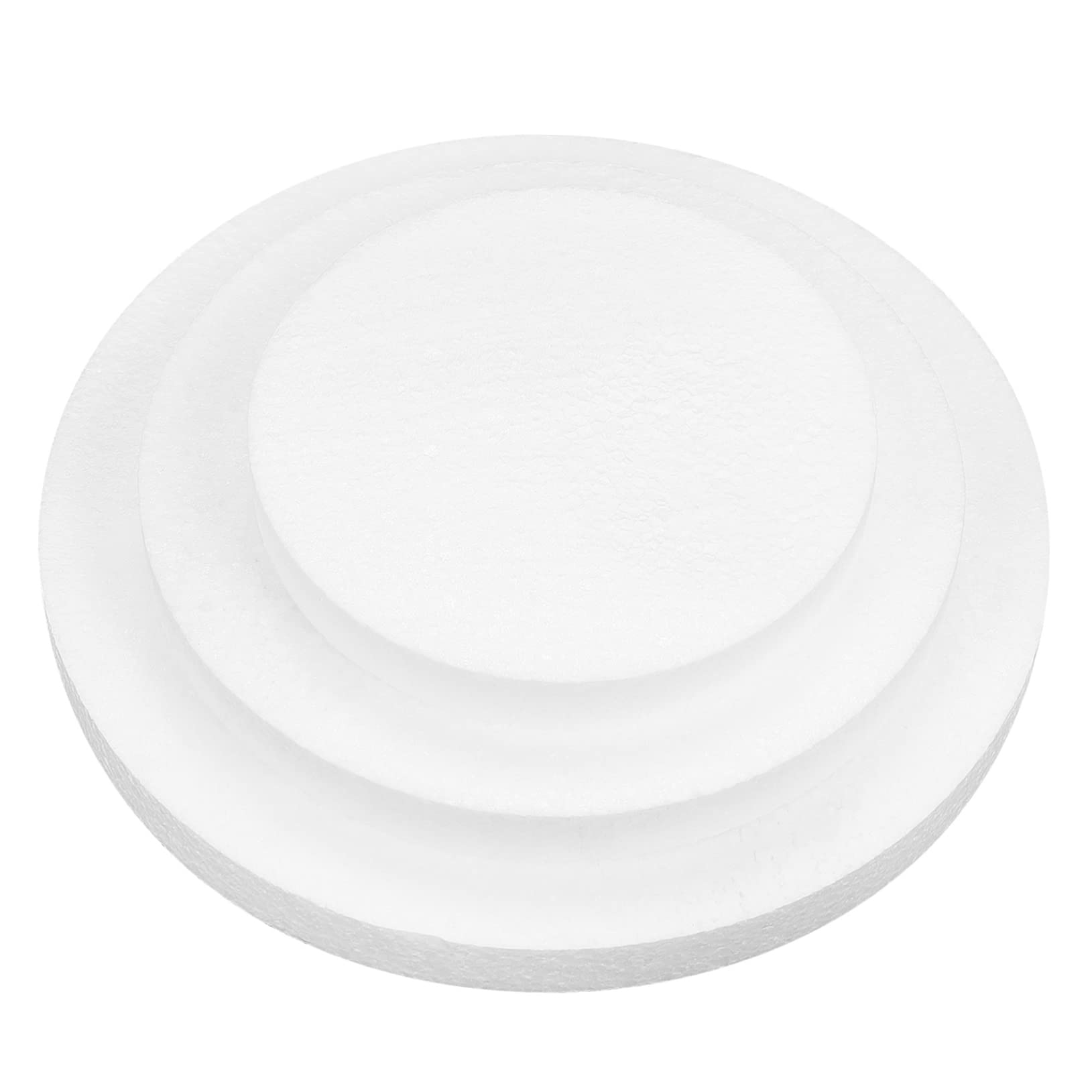 DOITOOL 3pcs Foam Cake Base White Cake Drum Wedding Cake Base Cake Circles Edible Wafer Paper Circle Cake Round Cake Boards Circle Tray Cupcake Foams Cake Plate Sculpture Artificial