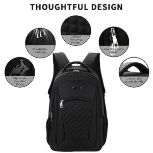 CALLPIONEER Travel Laptop Backpack for Women, Carry on Backpack for Airplanes 17 Inch Computer Work Bag, Extra Large Casual Daypack Backpacks Mens Business Backpack Black