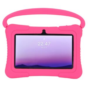 kuidamos kids tablet, 110-240v 1024x600 quad core processor dual camera hd tablet with protective cover for learning for android 10 (us plug)