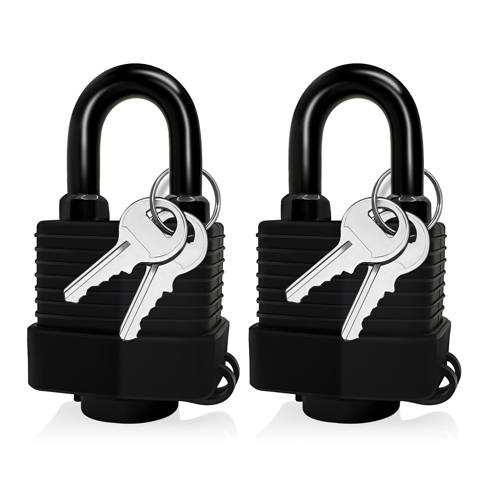 Outdoor Waterproof Padlock,Outdoor Anti-Theft Lock with Keys,Heavy-Duty Security Lock for Gate,Fence,Motorcycles,Bike (2 Lock)