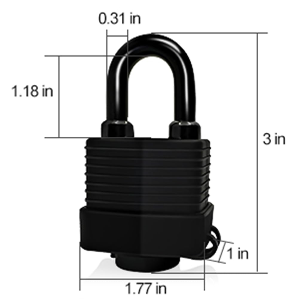 Outdoor Waterproof Padlock,Outdoor Anti-Theft Lock with Keys,Heavy-Duty Security Lock for Gate,Fence,Motorcycles,Bike (2 Lock)