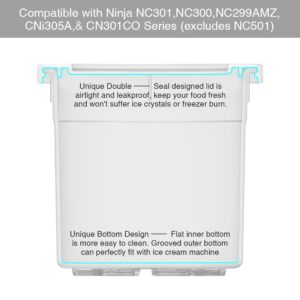 ARCOOLOR Containers Replacement for Ninja Creami Pints and Silicone Lid, 4 Pack, Compatible with NC299AMZ & NC300s Series Ice Cream Maker with E-Cookbook, Airtight & Dishwasher Safe (MIX1)